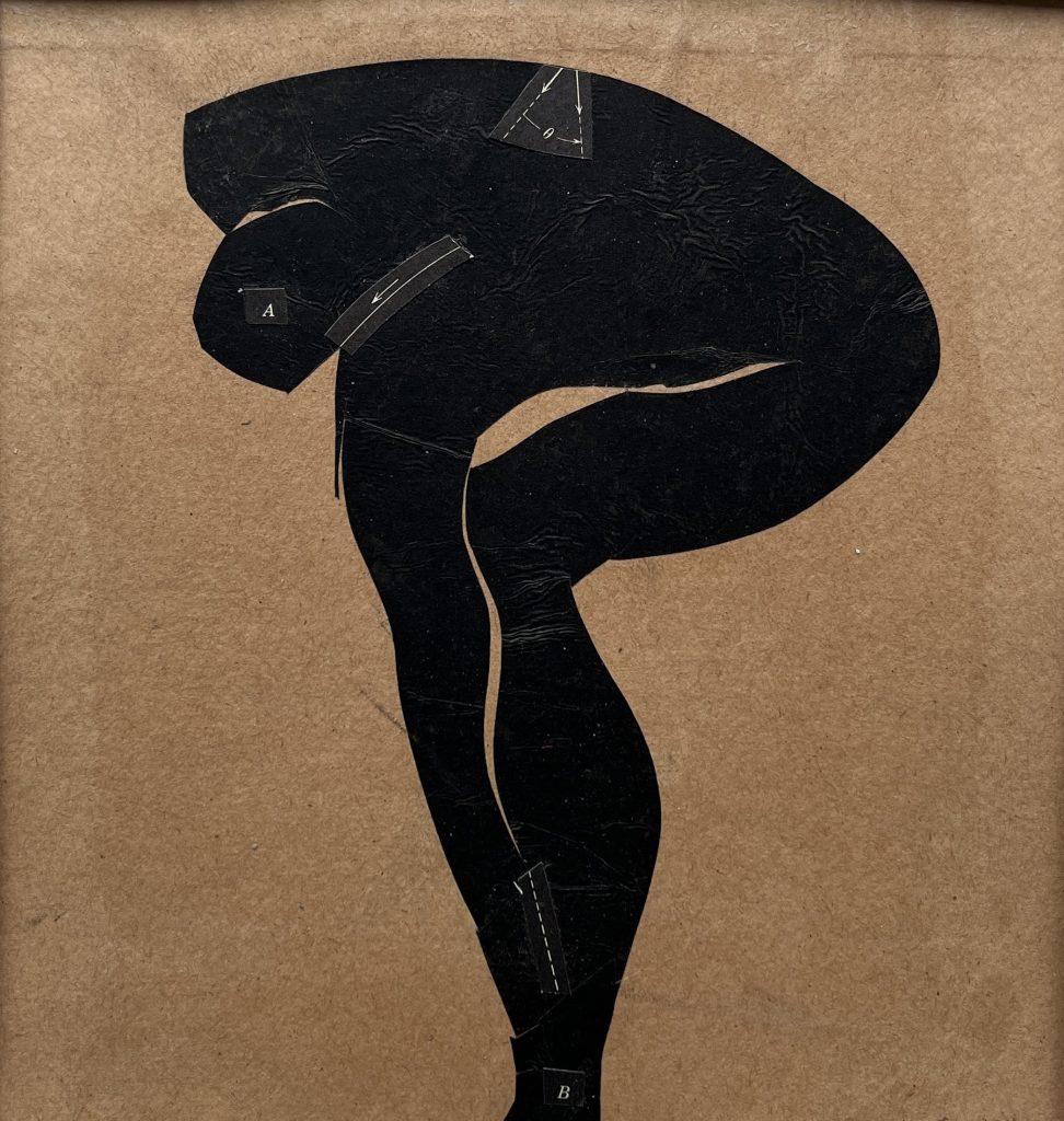 Keijo Tapanainen, Reach, Carbon Paper Collage, 6.75 x 6.75 inches (framed 12 x 12 inches)